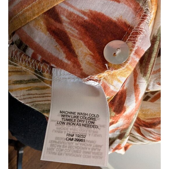 Alfred Dunner  Button-Up Long-Sleeve Roll Tab Shirt With Earthy Aztec Print - 10 - Picture 10 of 10